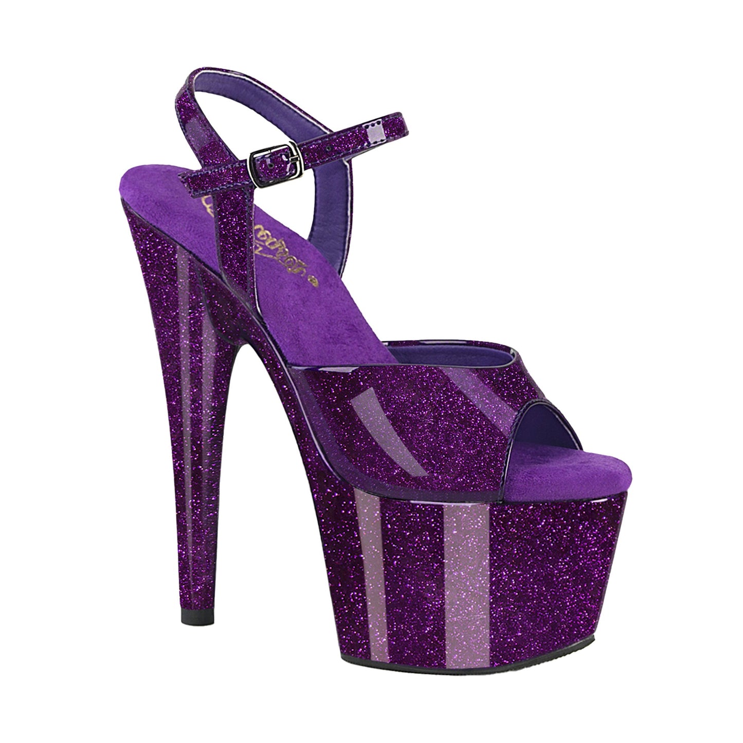 Purple Glitter Platform Sandal 7 inch