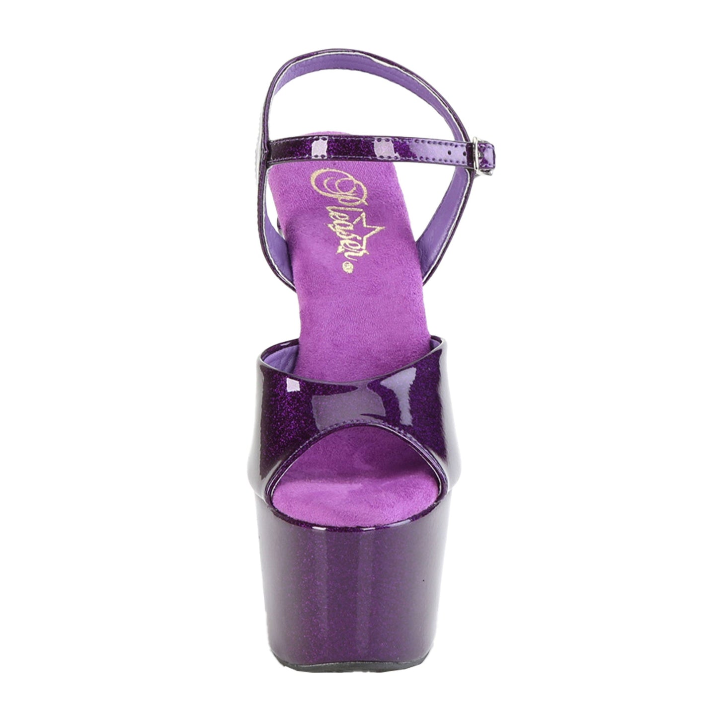 Purple Glitter Platform Sandal 7 inch