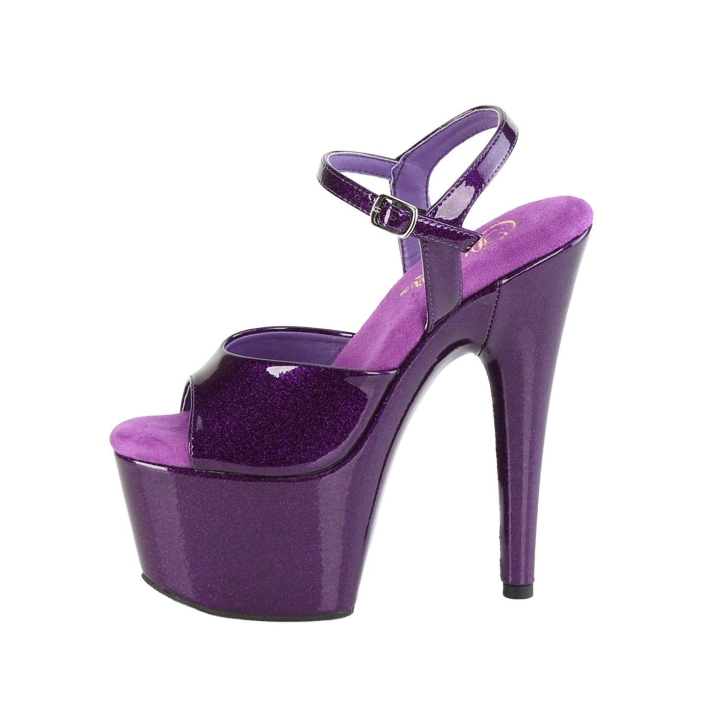 Purple Glitter Platform Sandal 7 inch