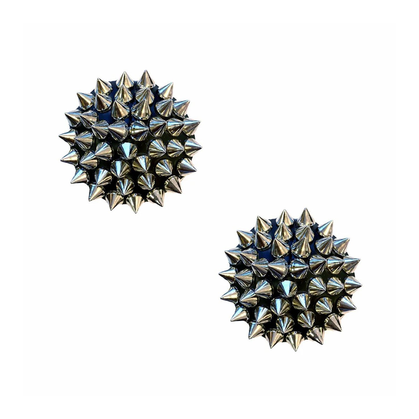 Nipple pasties reusable faux leather chrome spikes silicone adhesive breast shields covers petals bowser koopa costumes cosplay accessories black silver