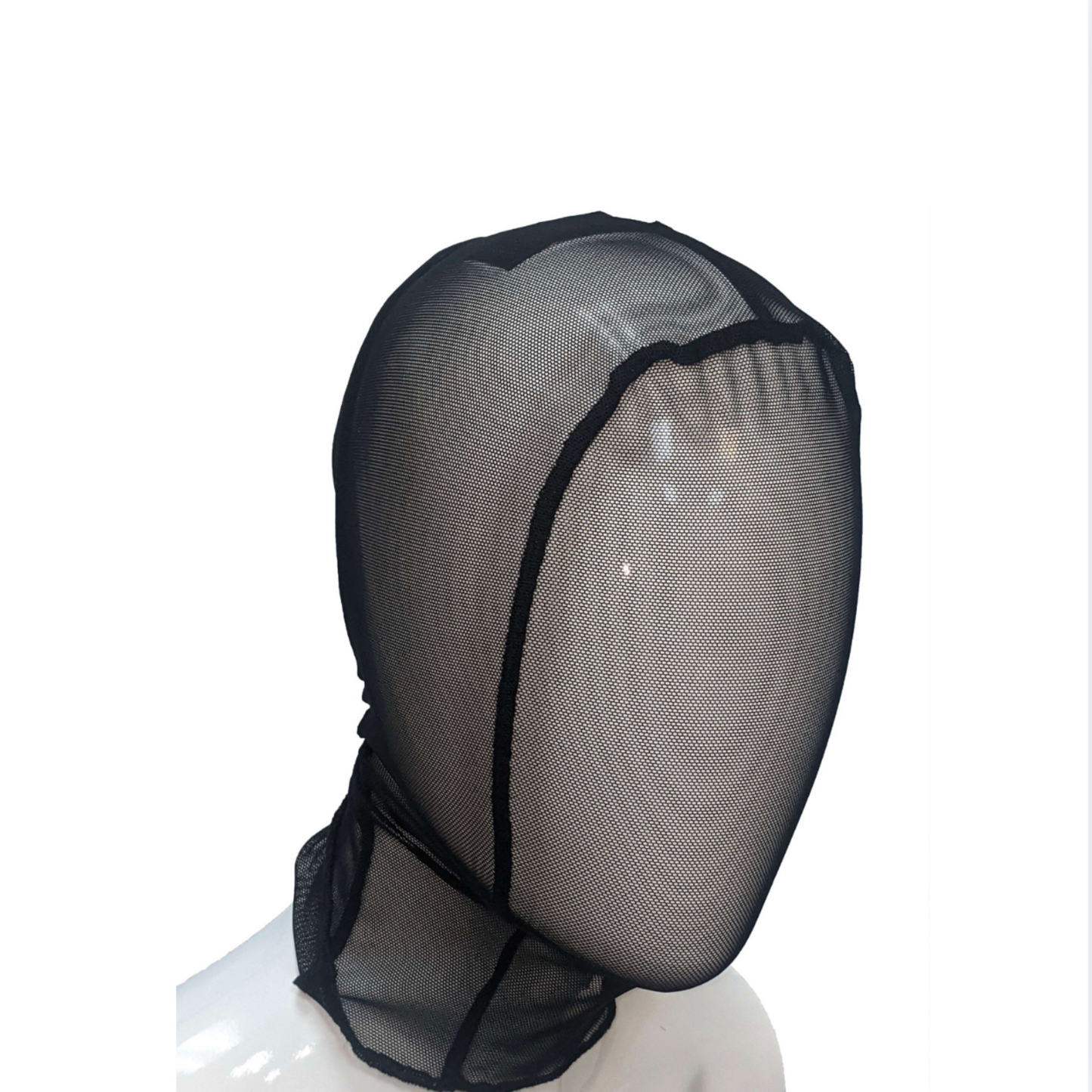 mesh hood enclosed black full face sheer breathable fetish fashion USA made