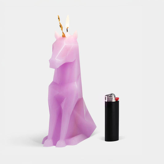 Unicorn Skeleton Candle 8" Lilac