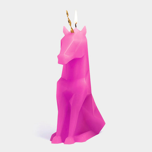 Unicorn Skeleton Candle 8" Hot Pink