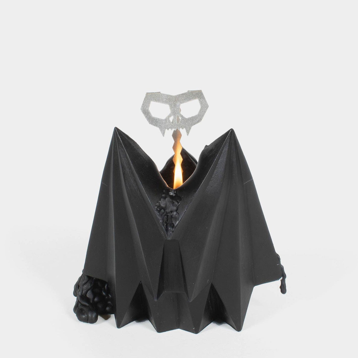 Bat Skeleton Candle 7" Black