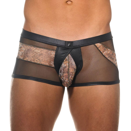 Tri Textured Snake Mesh Fishnet Volume Brief