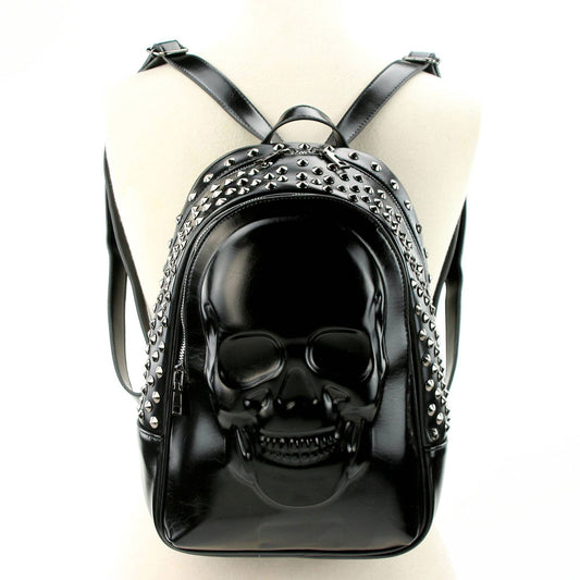 Skull Embossed Backpack