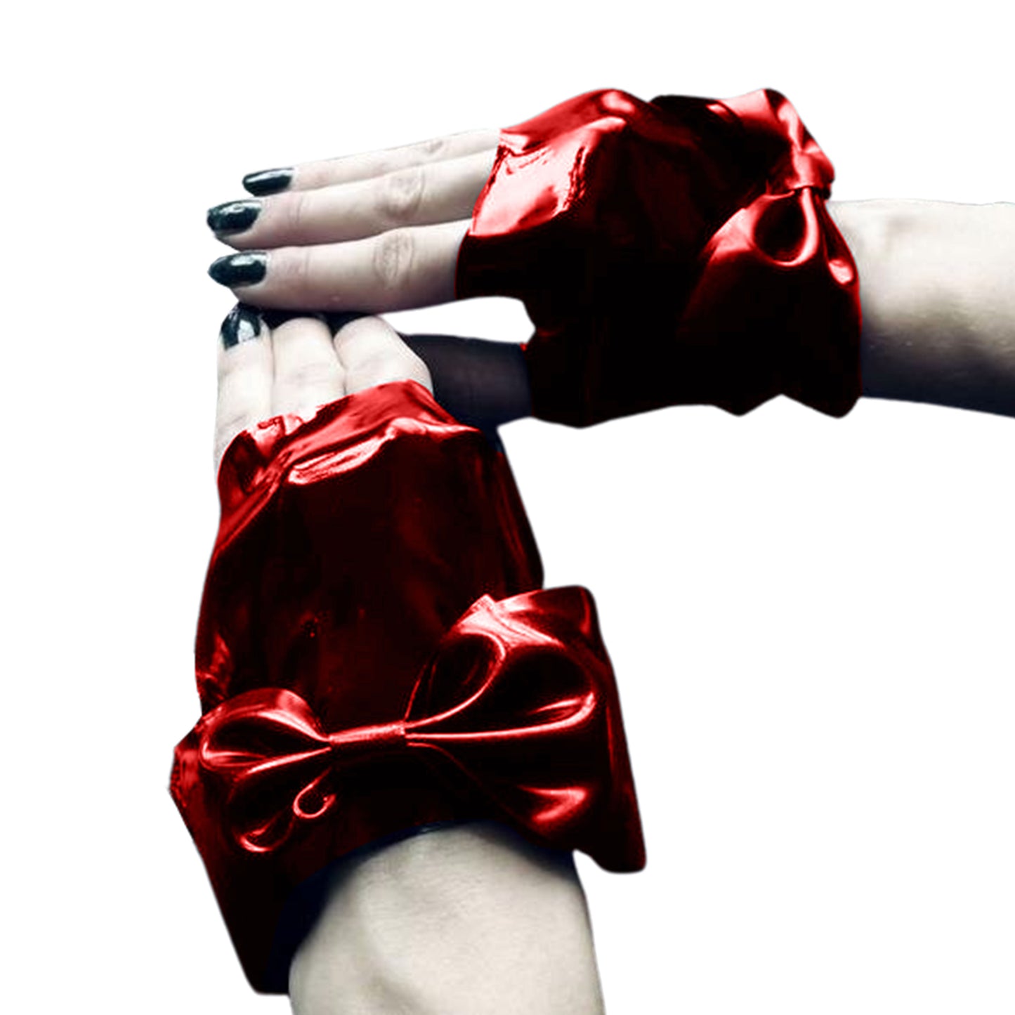 Latex Bow Gauntlets