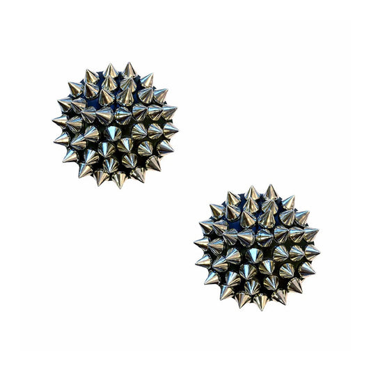 Nipple pasties reusable faux leather chrome spikes silicone adhesive breast shields covers petals bowser koopa costumes cosplay accessories black silver