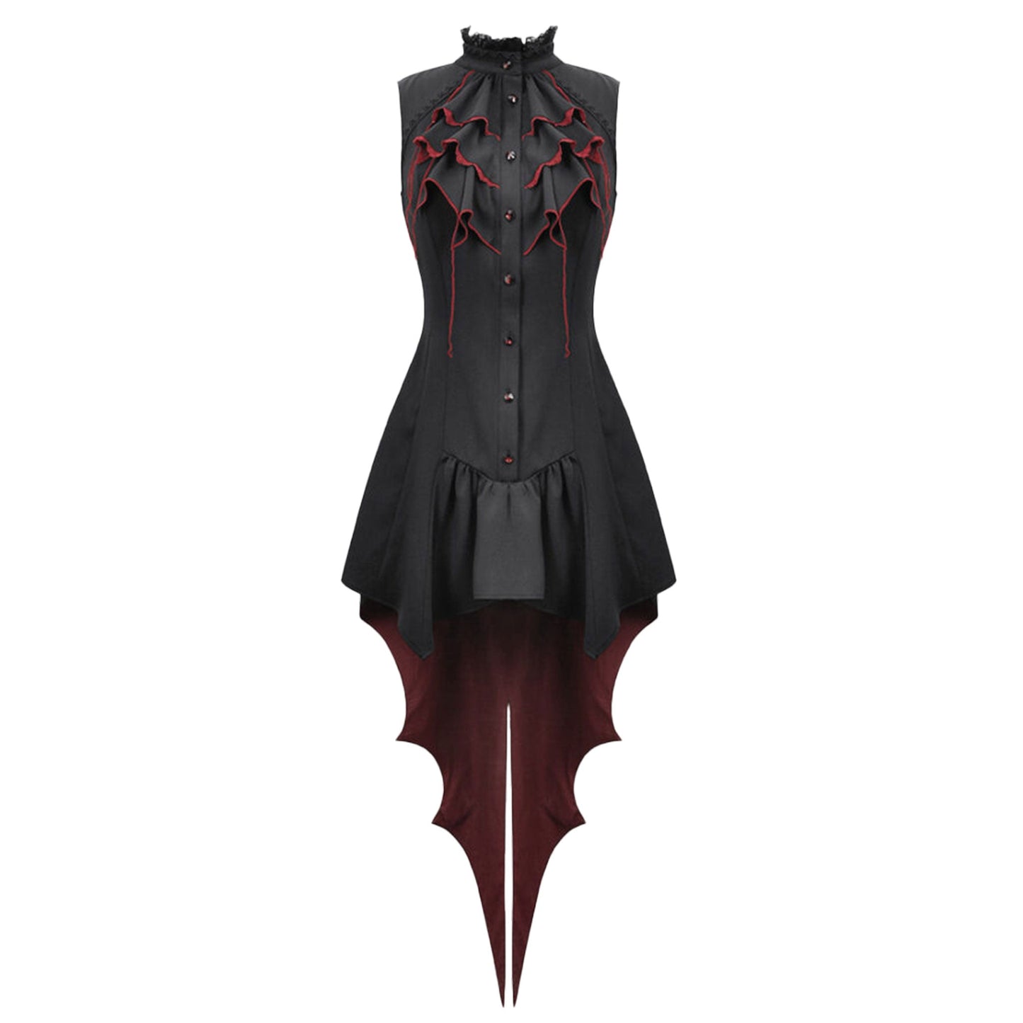 Little Devil Ruffled Bat Tail Sleeveless Dress