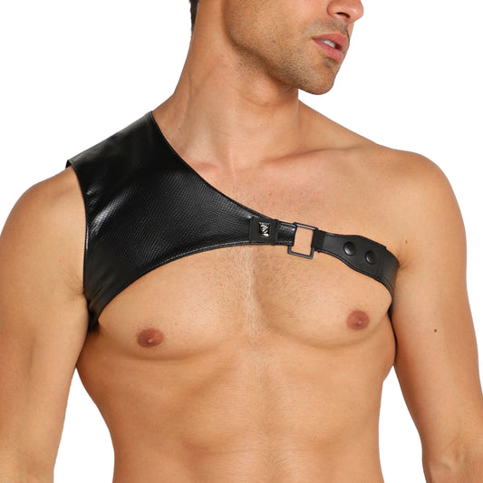 Black Python One Shoulder Harness