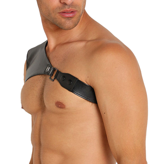 Black Python One Shoulder Harness