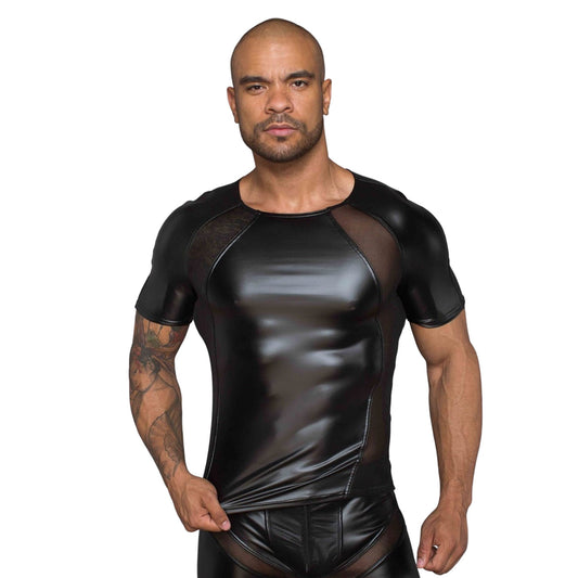 Mens Power Wetlook T Shirt with 3D Net Insert