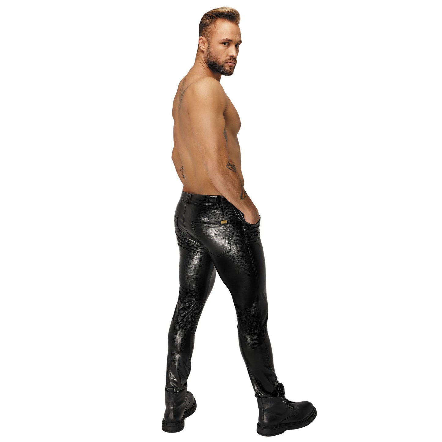 Snake Wetlook Skinny Pants