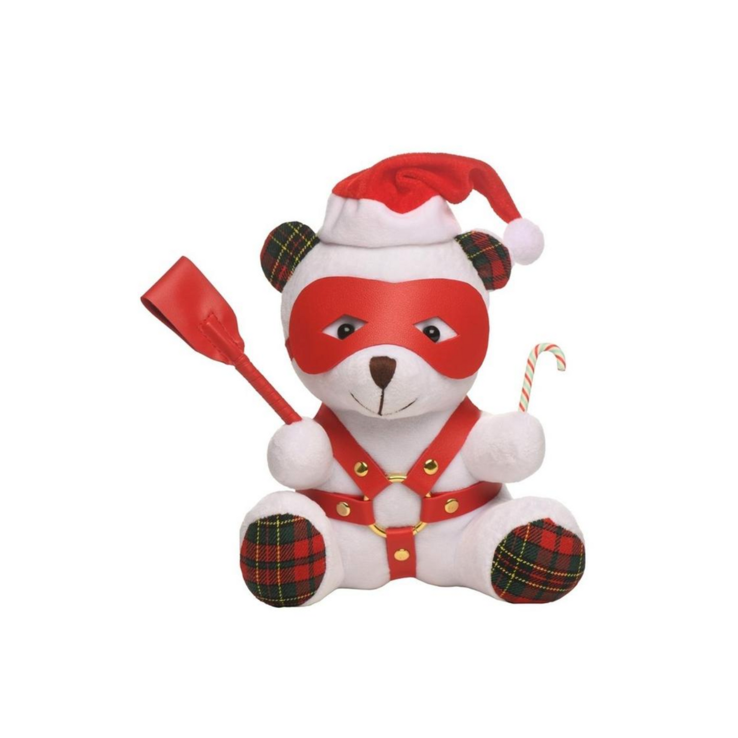 Plush bondage bear Christmas festive kink gag gift adults.