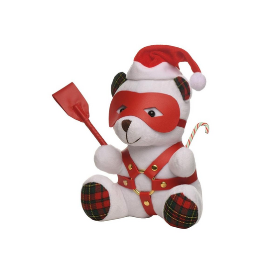 Plush bondage bear Christmas festive kink gag gift adults.