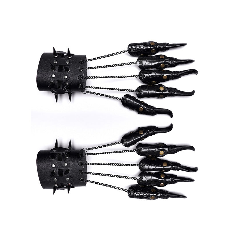 Reptile Finger Claws Wrist Cuffs- Black O/S