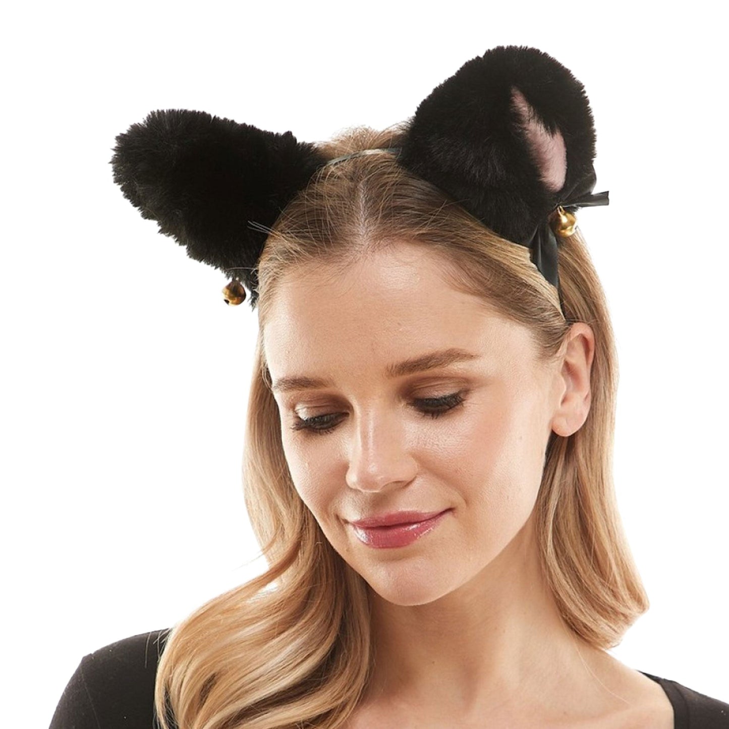 Black & Pink Fur Animal Ears Headband