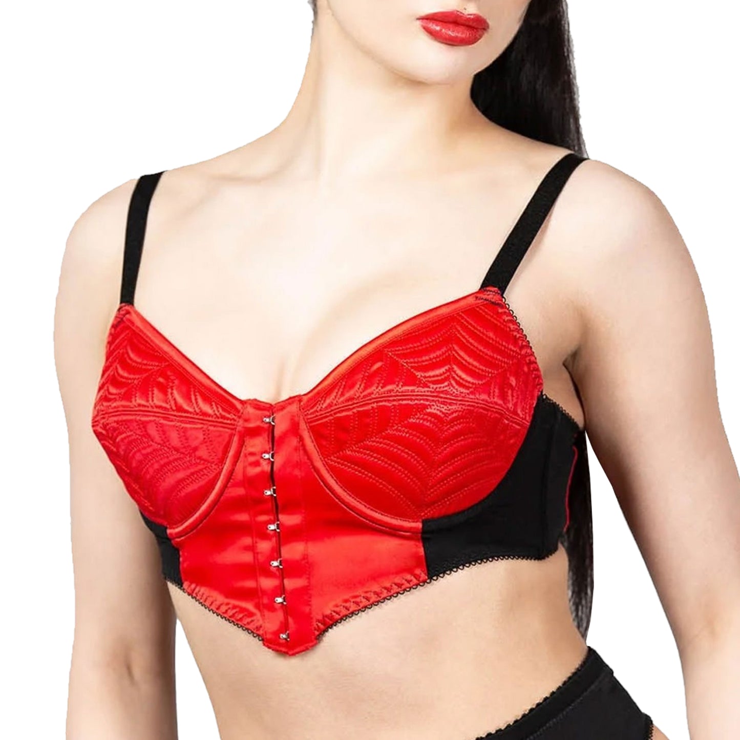 Scarlet Web Embossed Spiderweb Bustier Top