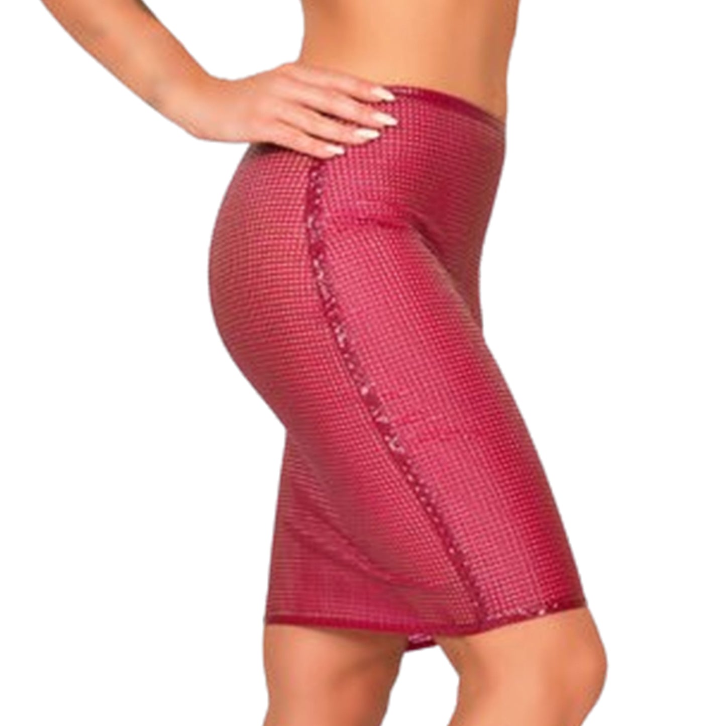 Latex Fishnet Pencil Skirt