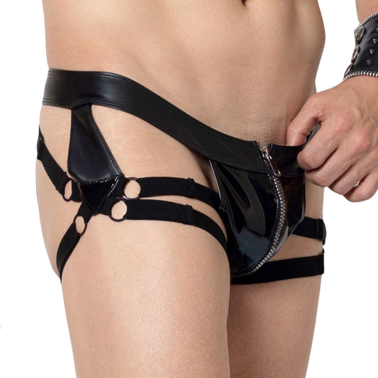 PVC Wetlook Adjustable Strappy Jockstrap