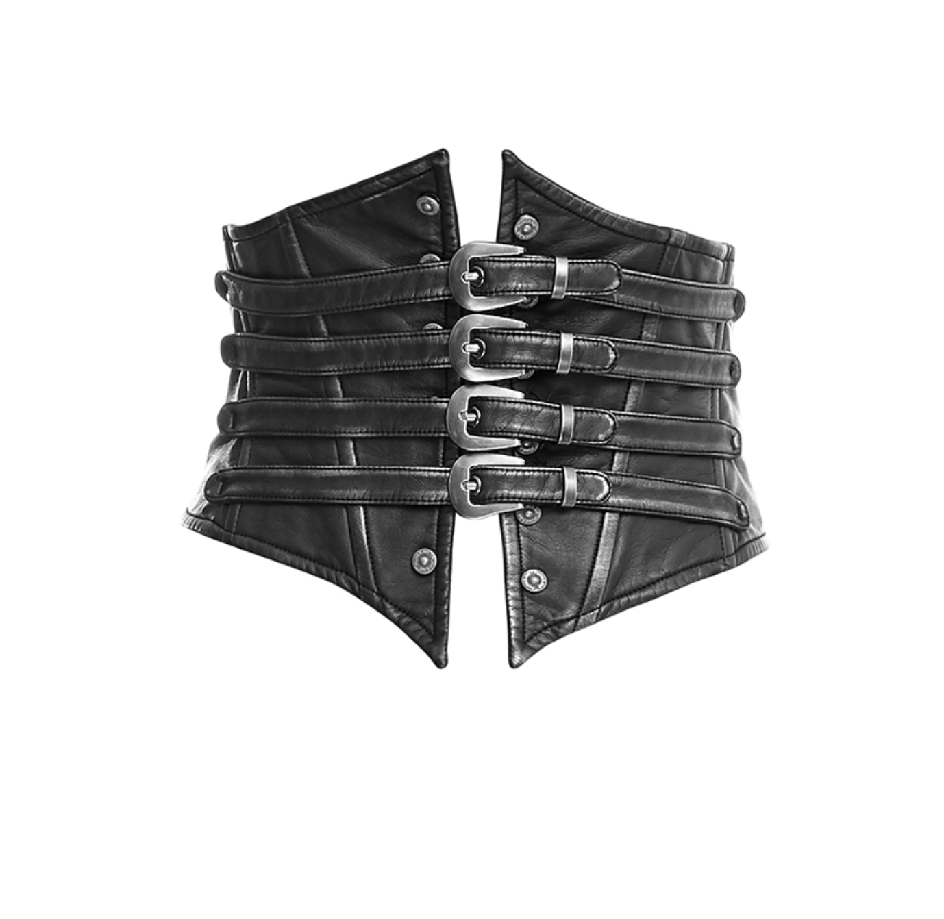 Steampunk Buckle Underbust Corset – Waist cinching steampunk corset with buckle details – Steampunk and gothic fashion accessory