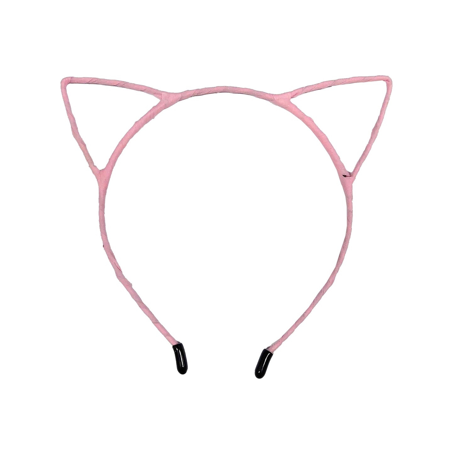 Flexible metal cat kitty ears nylon wrapped headband hairband headgear pet-play accessories halloween baby-pink