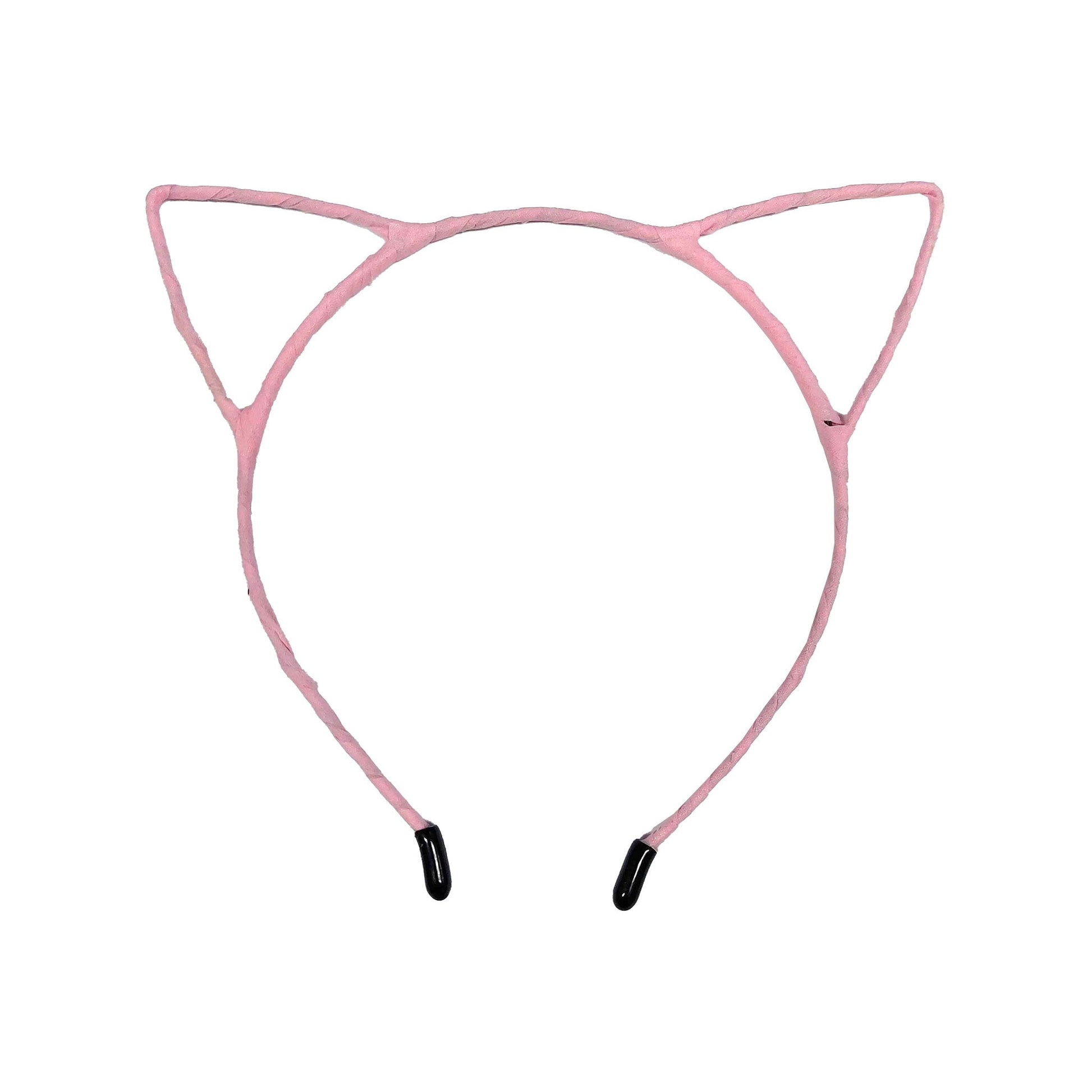 Flexible metal cat kitty ears nylon wrapped headband hairband headgear pet-play accessories halloween baby-pink