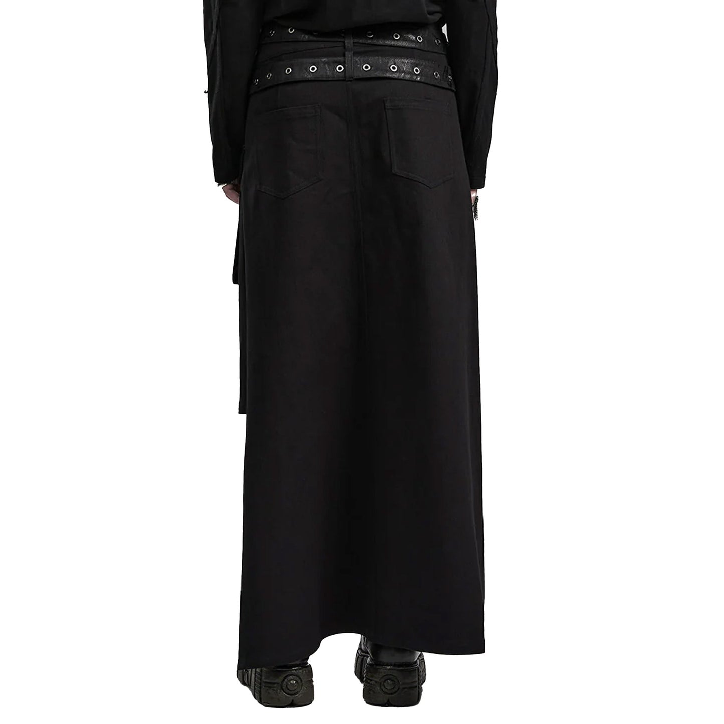 Asymmetrical Double Belted Kilt with Pocket