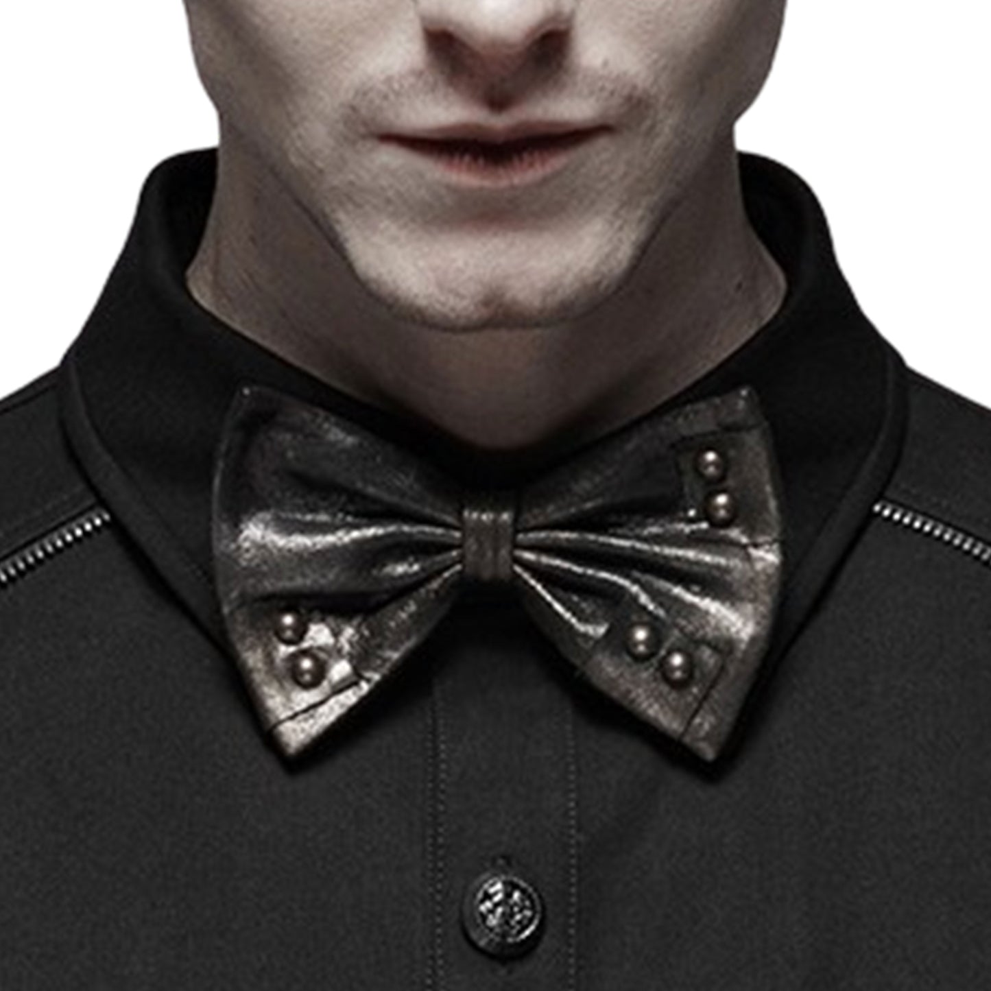 Studded Punk Bow Tie Black Adj