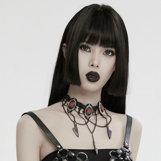 Dark Rose Blade Lace Choker