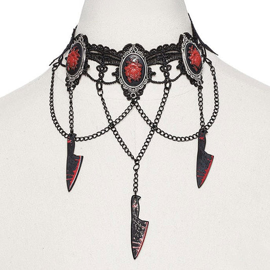 Dark Rose Blade Lace Choker