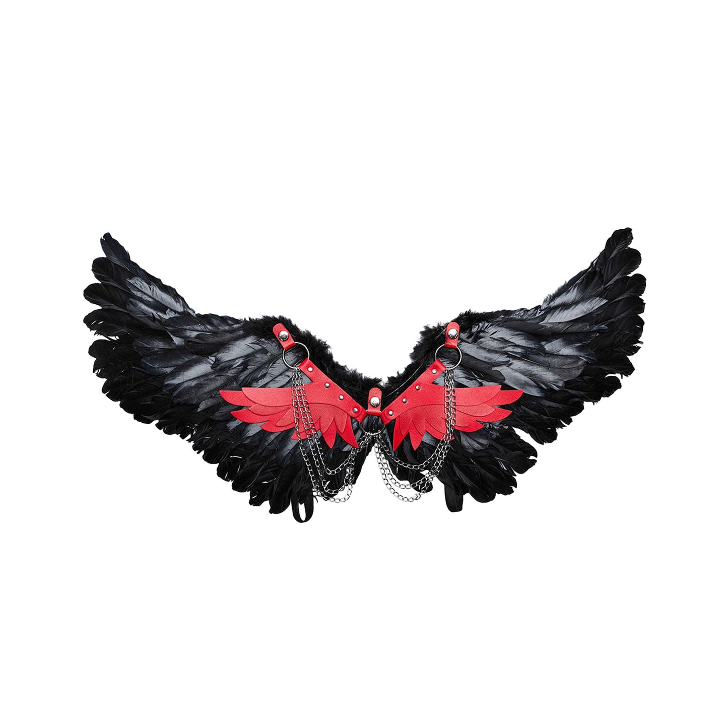 Feather Wings Harness & Chains- Black & Red