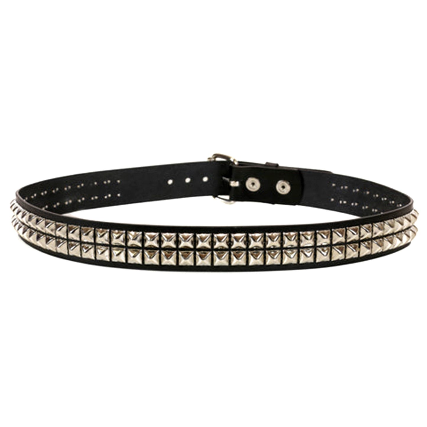 2 Row Studs Belt Black & Silver