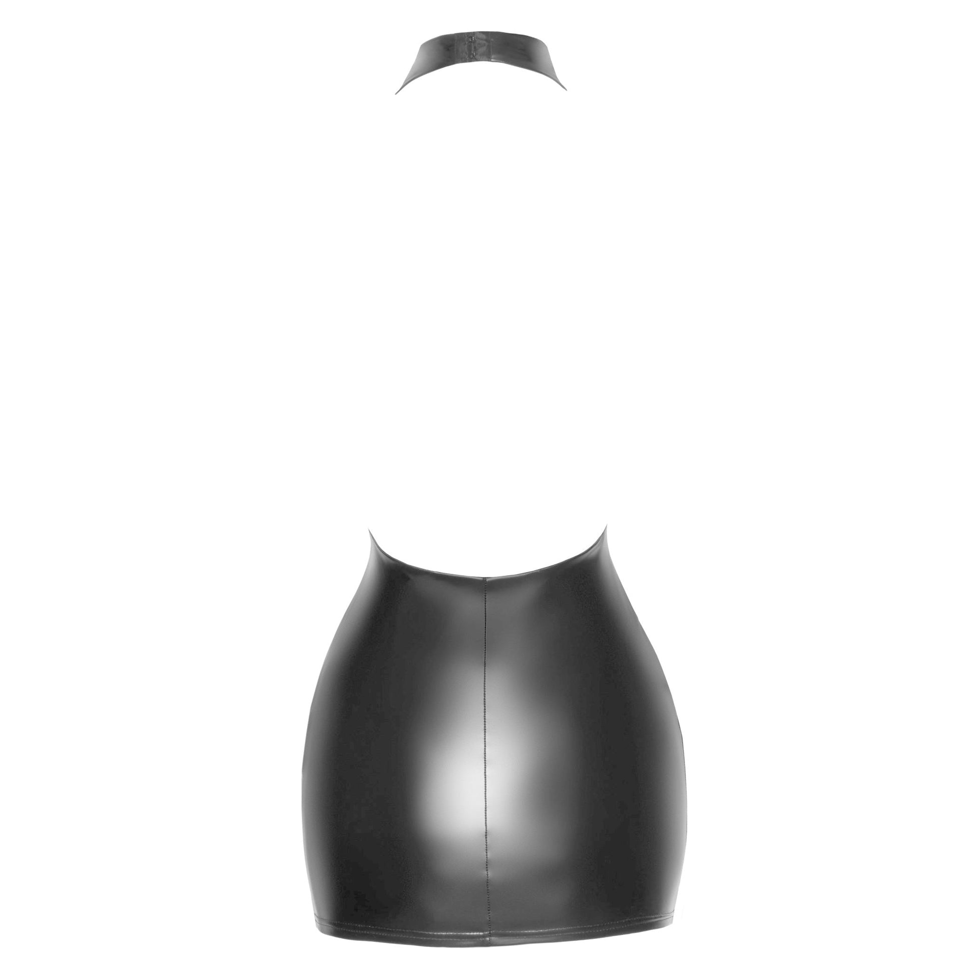 Wetlook dress mini dress minidress mini-dress criss-cross halter neck curvy sexy noir black 