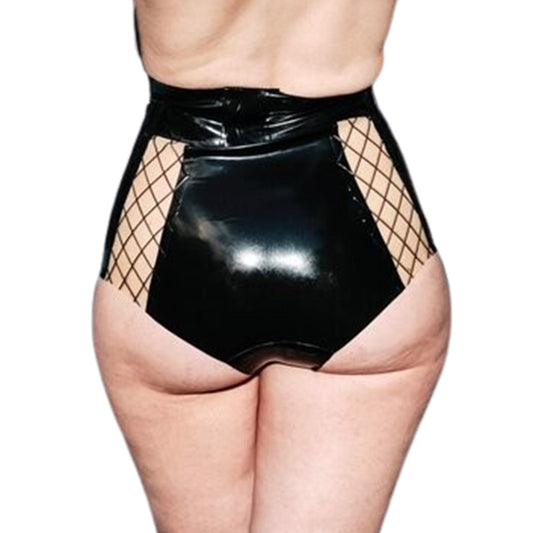 Latex Fishnet Multi Panel Shorts