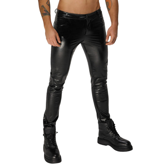 Snake Wetlook Skinny Pants