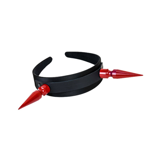 Leather plastic headband hairband crown devil spikes 3-inch accessories halloween red