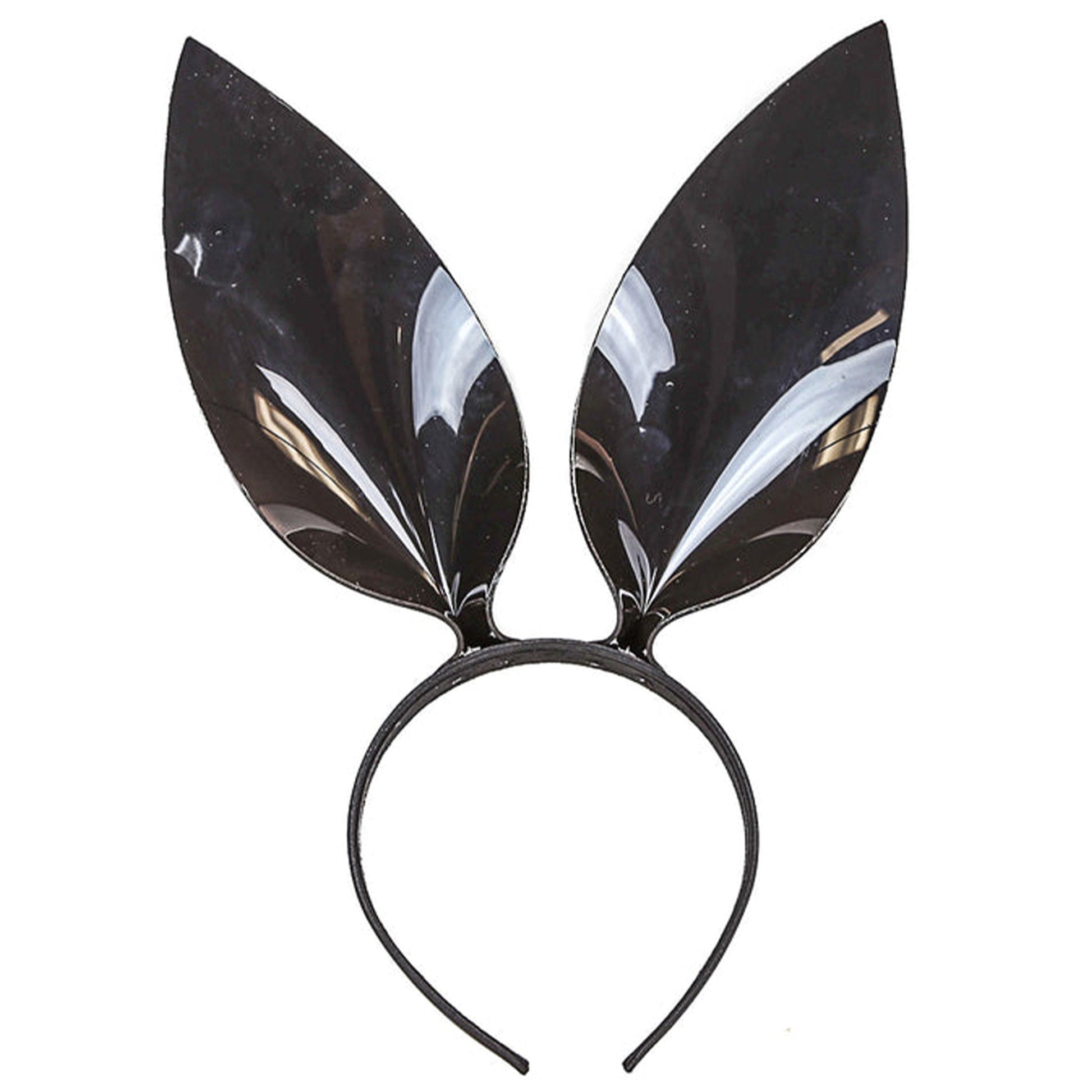 Vinyl plastic headband hairband ears accessories halloween pet-play black