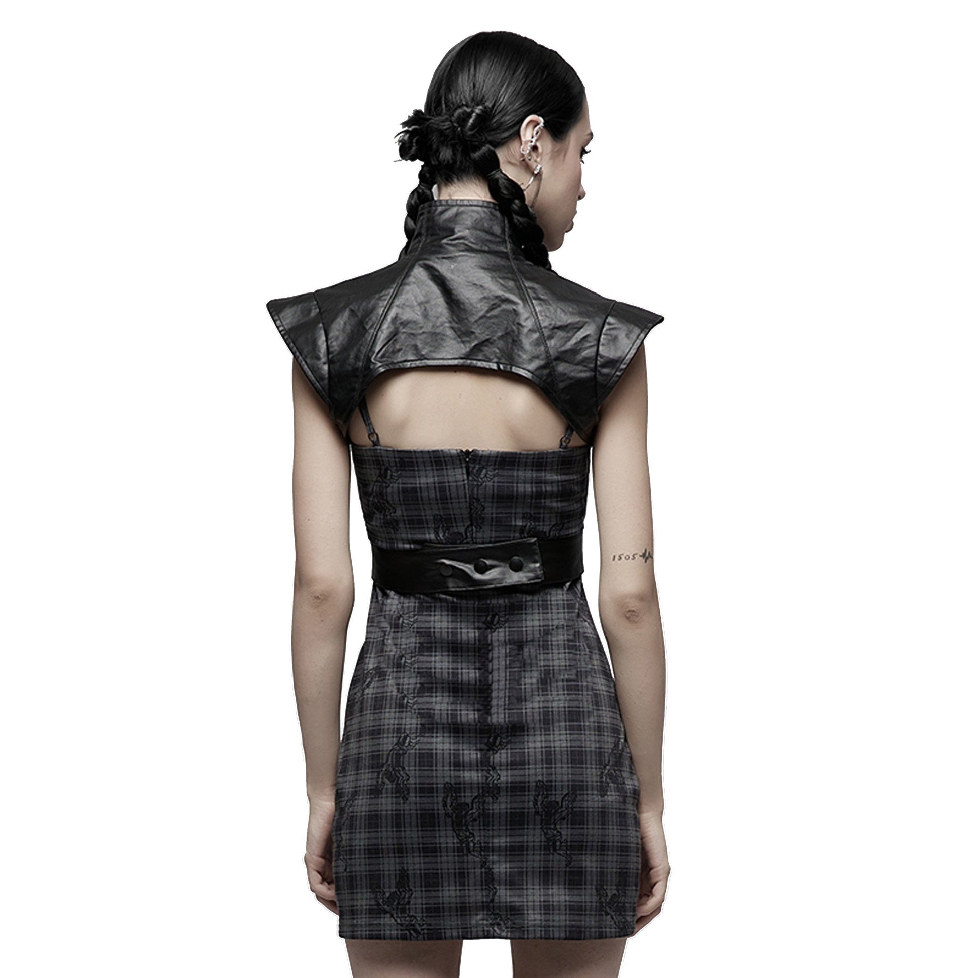 Wetlook Bolero Vest & Waist Strap – Glossy fetish bolero vest with exposed arms and matching waist strap – BDSM fashion and sexy alternative clothing