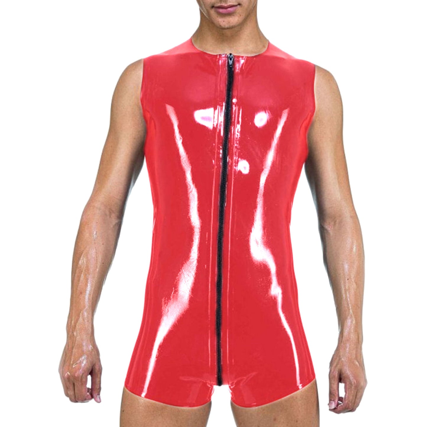 Mens Latex Short Muscle Suit