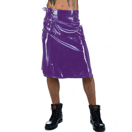 Latex Adjustable Side Buckles Kilt