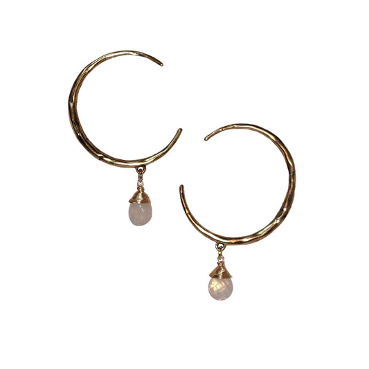 Mystic Crescent Moon  Post Earrings