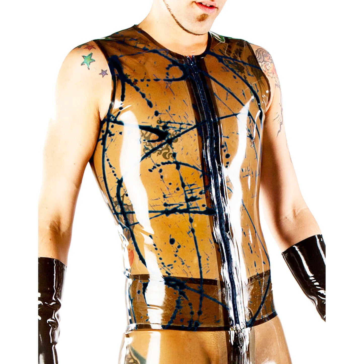 Splash Latex Vest with Zip Front