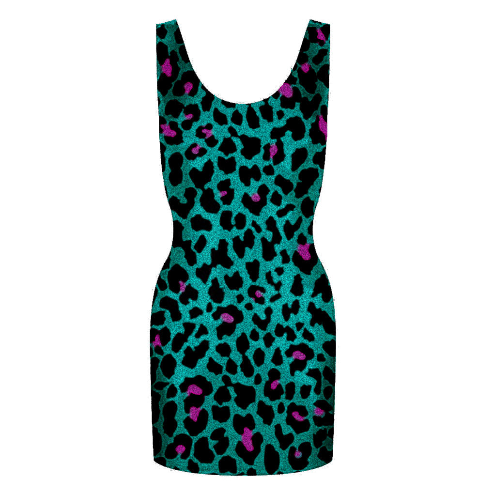 Latex Animal Print Tank Dress