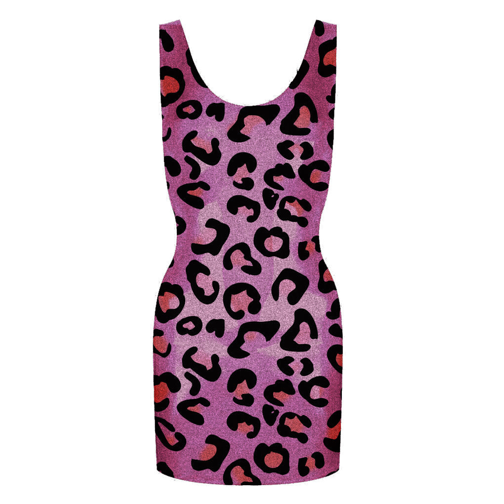 Latex Animal Print Tank Dress