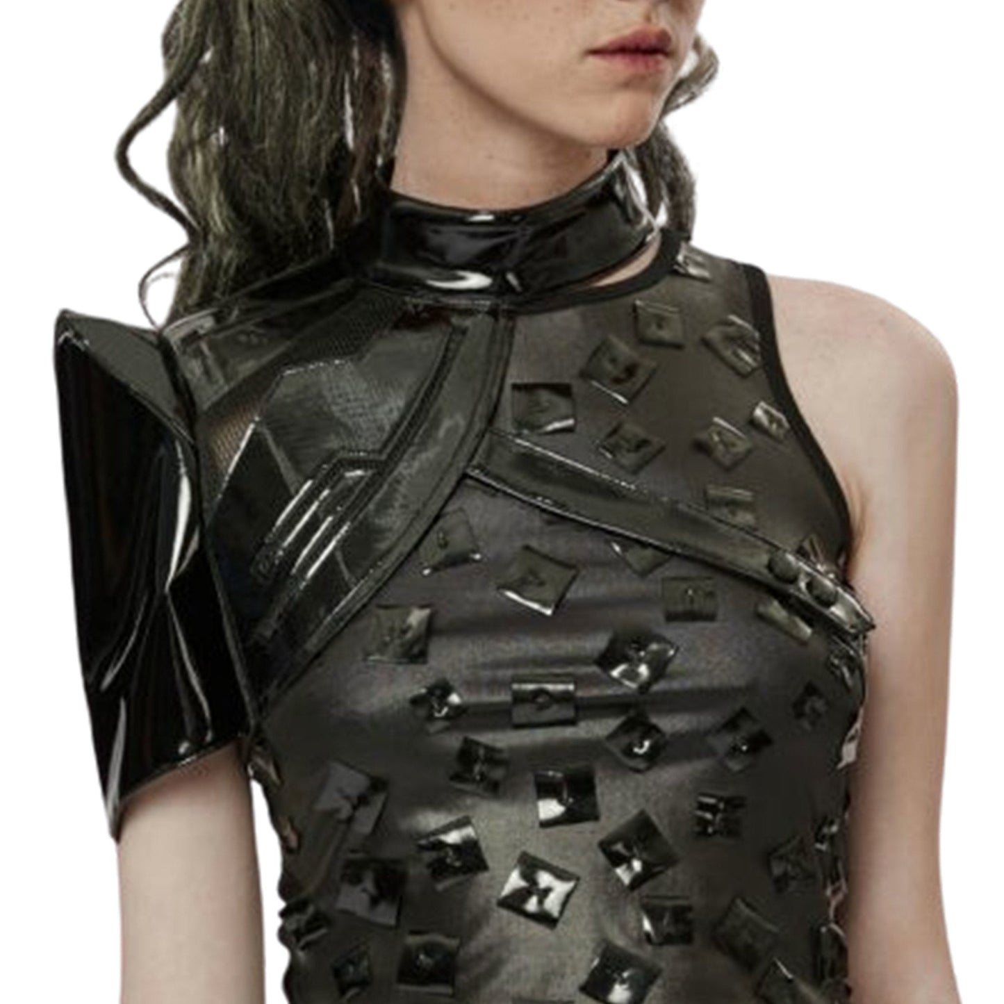 Cyber PVC Asymmetrical One Shoulder Harness