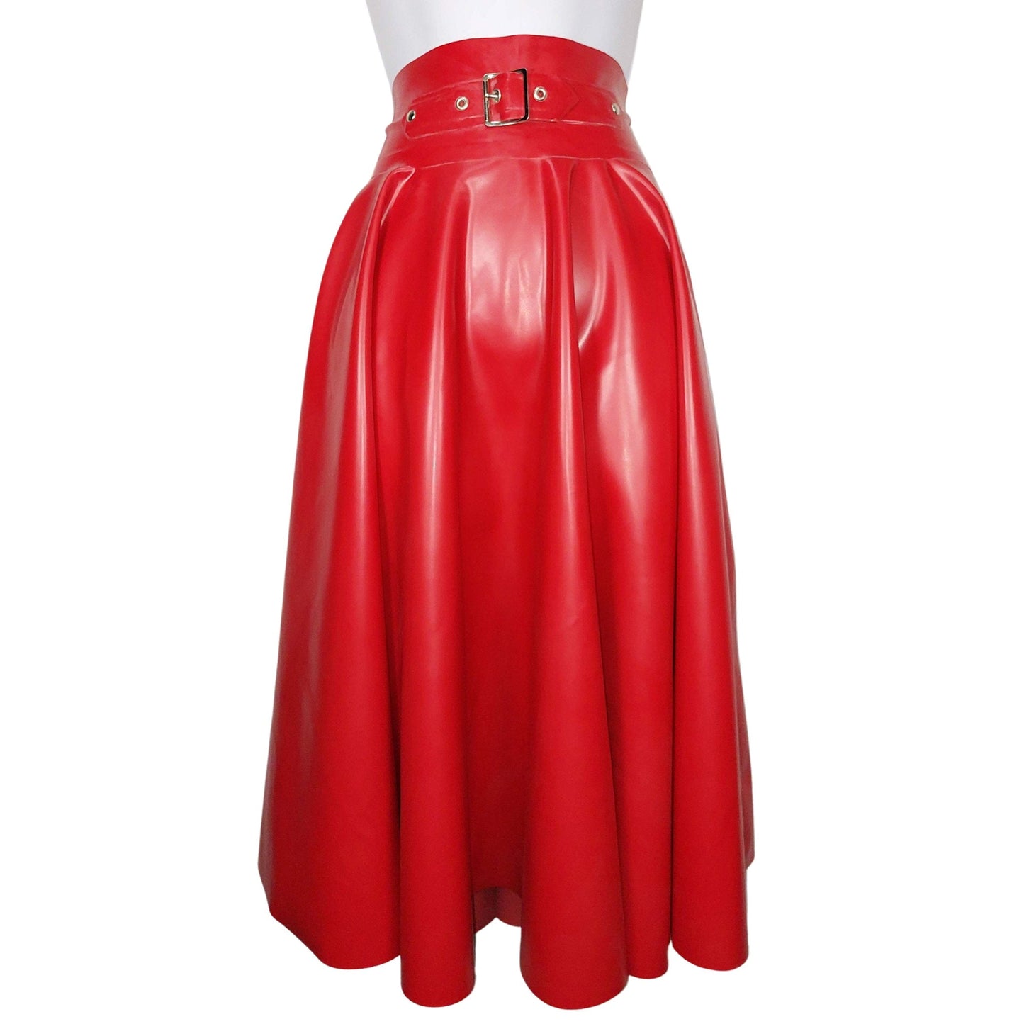 Latex A-Line Swing Skirt